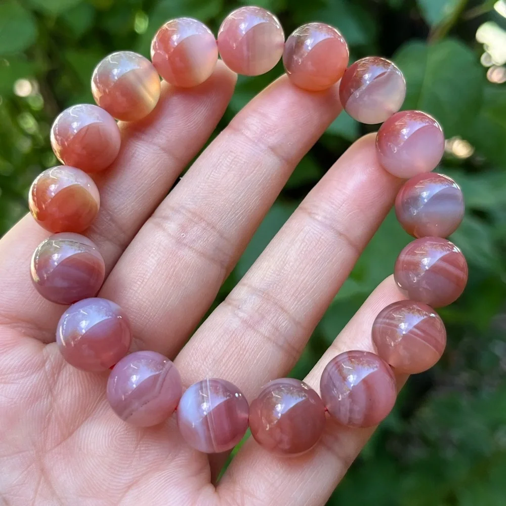 12.5mm Stretchable‎ Red Yanyuan agate bracelet 1485